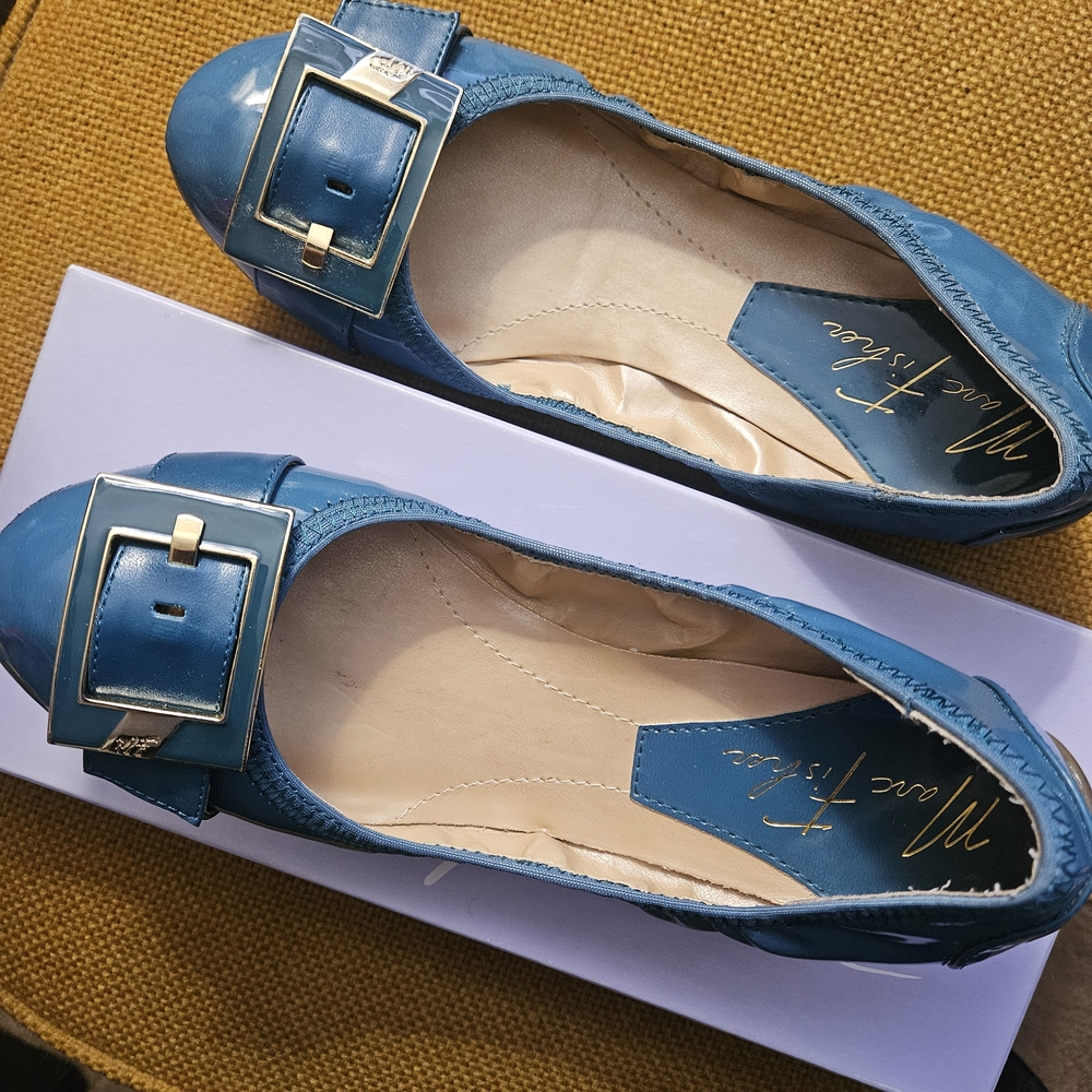 Marc Fisher Blue Flats with Buckle